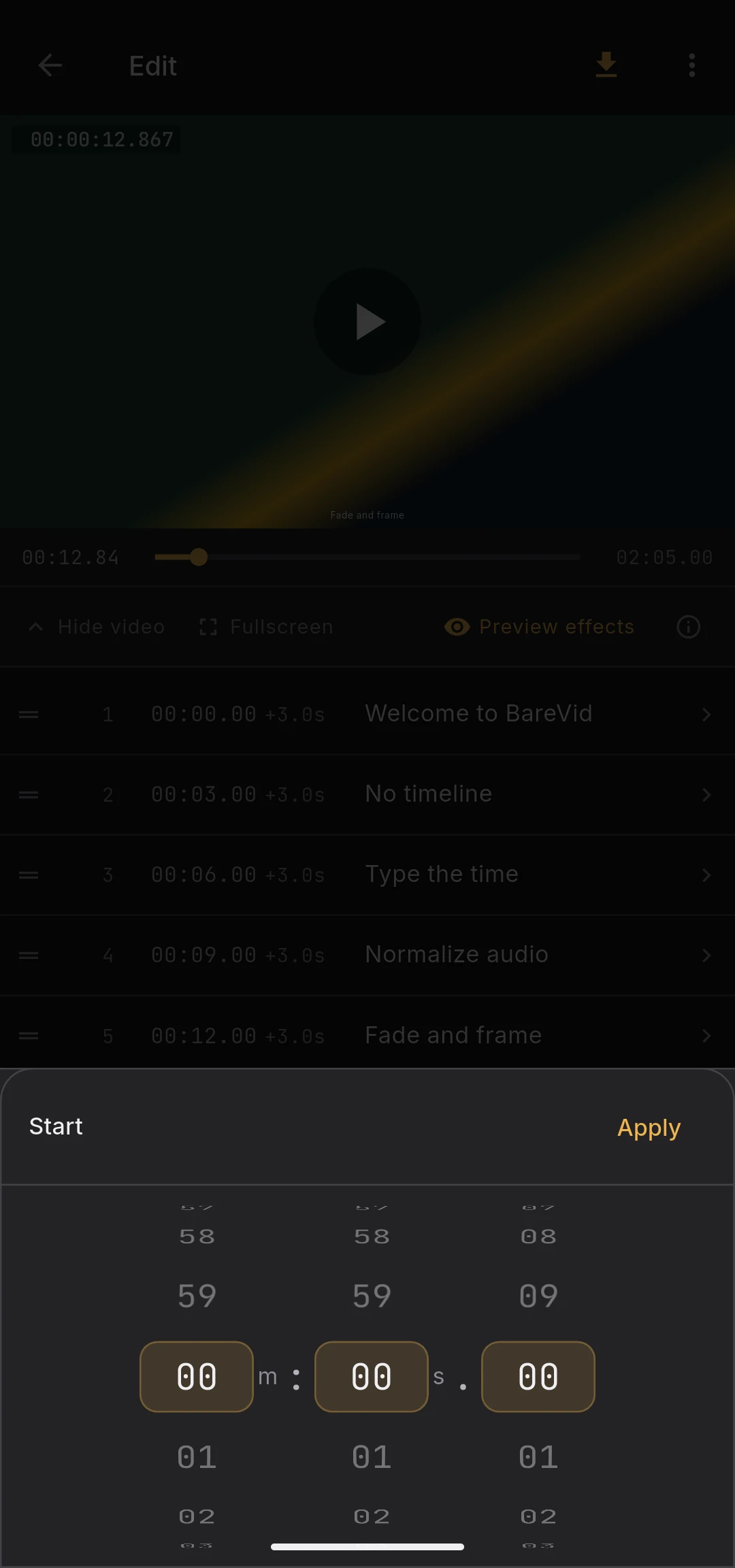 Roll picker and helper buttons for time entry