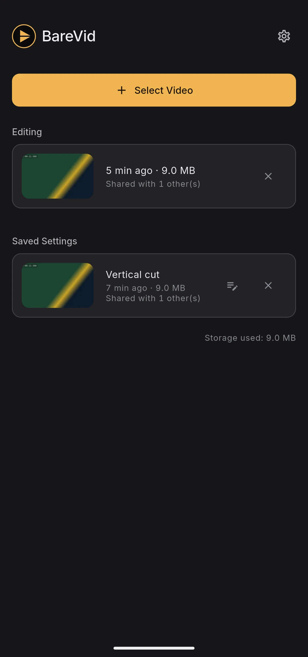 Home screen with one autosave entry and one manual save